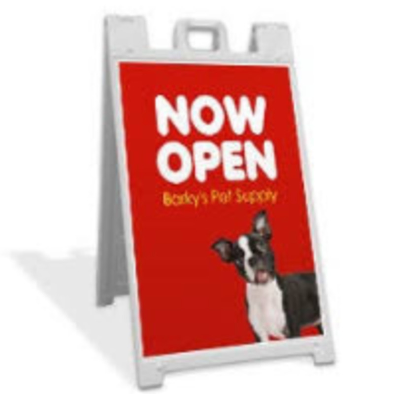A Frame Sign with 1-Sided Vinyl - Durable, Custom Outdoor Signage