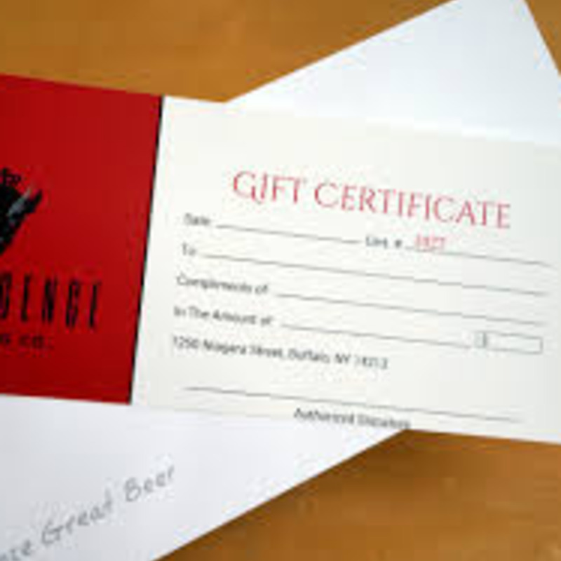 Numbered 2 Sided Gift Certificate