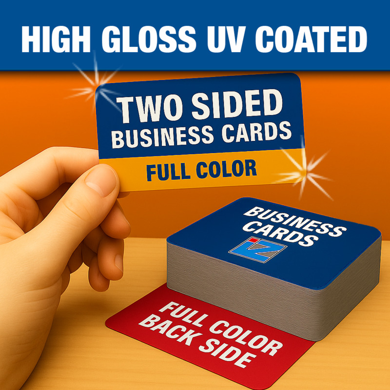 UV Gloss 2-Sided Business Cards - Shine on Both Sides