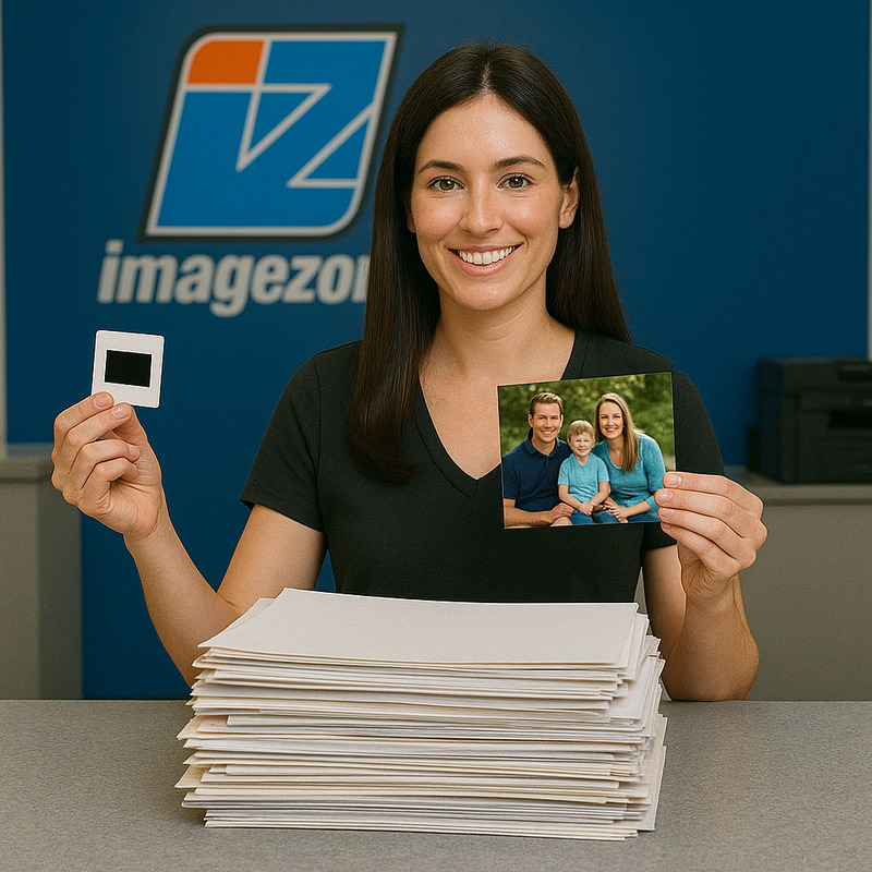 High-resolution document and large-format scanning services at Image Zone, ideal for preserving blueprints, artwork, and business records.