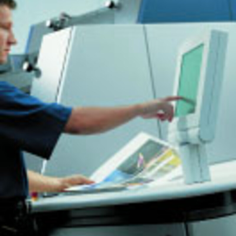 High-quality offset printing press in action at Image Zone. Delivering premium prints with precision and vibrant colors.