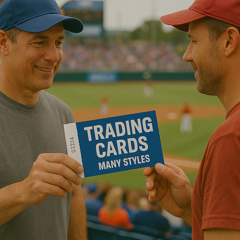 Custom trading cards featuring images and stats on glossy finish