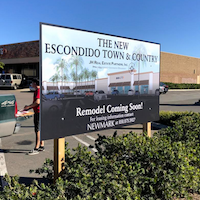 Wood sign with engraved or printed business name